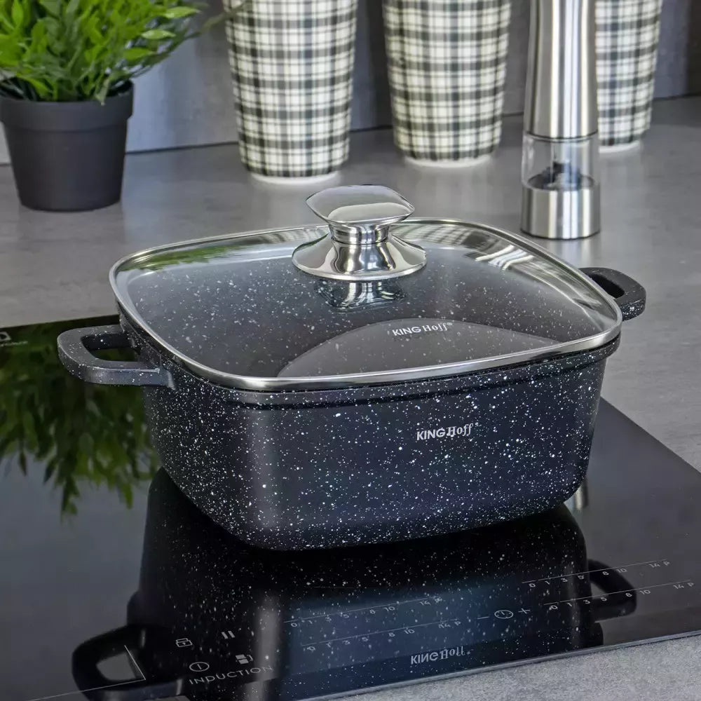 KINGHoff marmurinis puodas su dangčiu, 2,8 l, 20×20 cm KH-1601