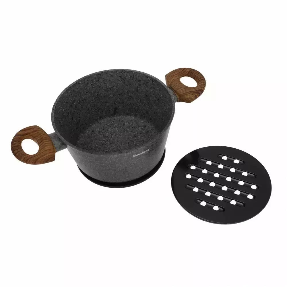 Klausberg aliuminio marmurinių puodų ir keptuvių rinkinys, 12 dalių, pilkas KB-7242