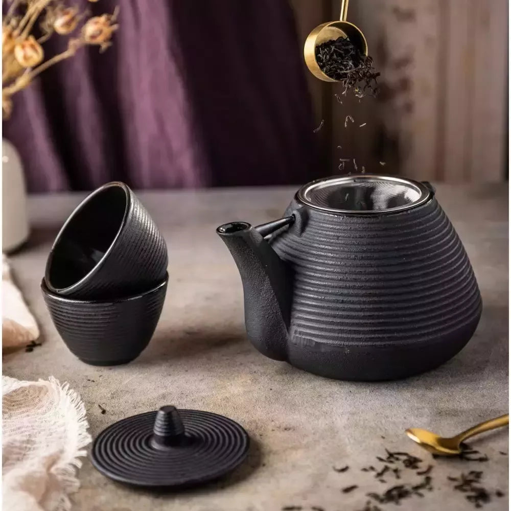 Kinghoff ketaus arbatinukas su filtru ir puodeliais 1 l KH-1846