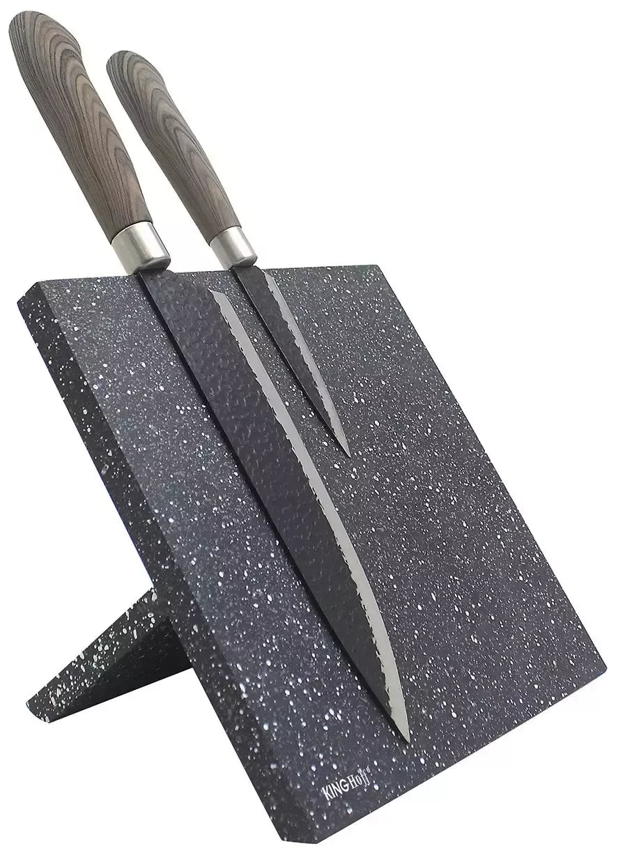 Kinghoff magnetinis peilių laikiklis juodas marmuro efekto KH-1560