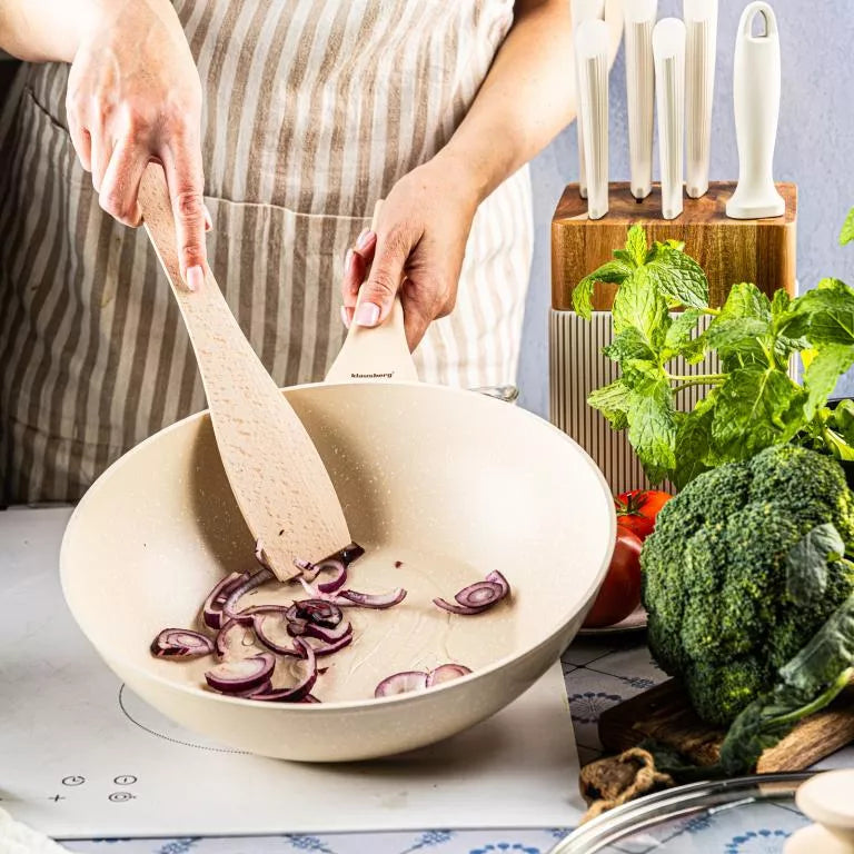 Klausberg WOK keptuvė su dangčiu Ø28 cm 3,9 l kreminė KB-7991