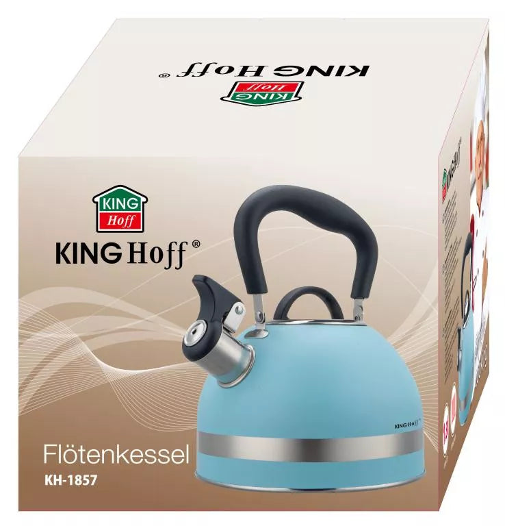 KINGHoff nerūdijančio plieno virdulys su švilpuku, 1,8 l, mėlynas KH-1857