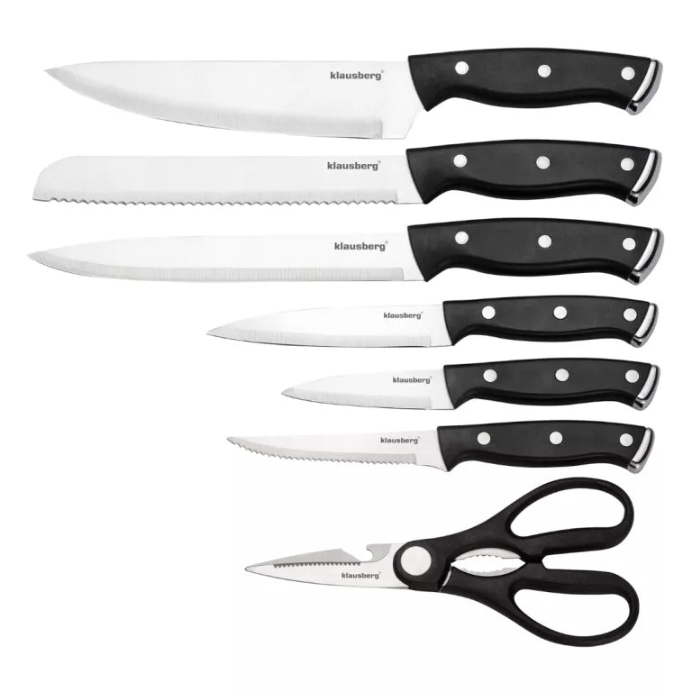 Klausberg peilių rinkinys su stovu ir galąstuvu 13 dalių KB-7985