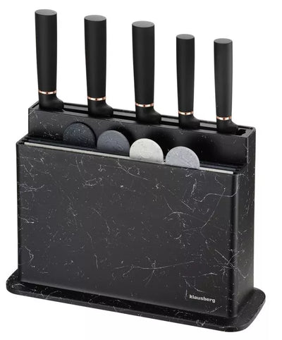 Klausberg virtuvinių peilių ir pjaustymo lentelių rinkinys su stovu, 10 dalių, KB-7834