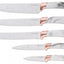 Klausberg virtuvinių peilių rinkinys su stovu, 5 dalių, baltas su rudos spalvos elementais KB-7769