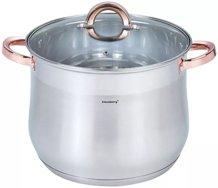 Klausberg nerūdijančio plieno puodas su dangčiu, 10,7 l, Ø26 cm KB-7794