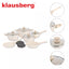 Klausberg puodų ir keptuvių rinkinys 12 dalių aliuminis su marmuro danga kreminis KB-7884