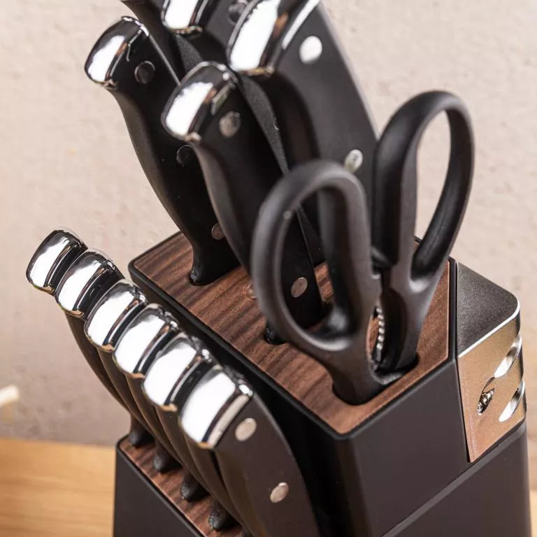 Klausberg peilių rinkinys su stovu ir galąstuvu 13 dalių KB-7985