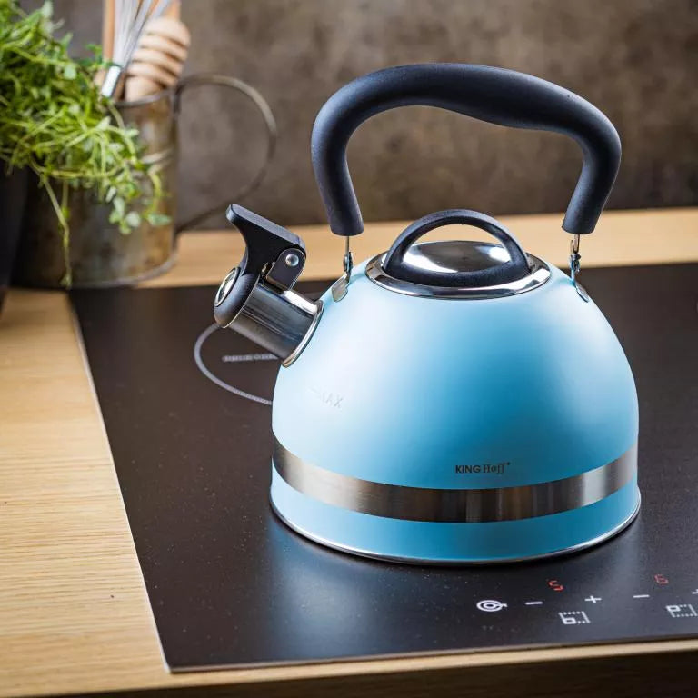 KINGHoff nerūdijančio plieno virdulys su švilpuku, 1,8 l, mėlynas KH-1857