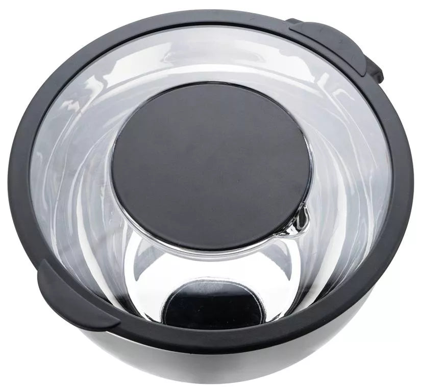 KINGHoff nerūdijančio plieno dubuo su daugiafunkciu dangčiu, 5 l, juodas KH-1861