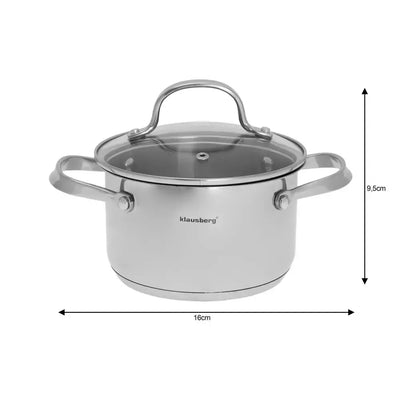Klausberg nerūdijančio plieno puodas Ø16 cm 1,8 l KB-7211