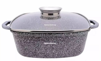 Klausberg aliumininis marmurinis puodas su dangčiu, 6,5 l, 28×28 cm KB-7532