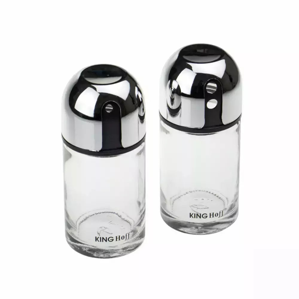 Kinghoff druskos ir pipirų indelių rinkinys metalas / stiklas KH-1644