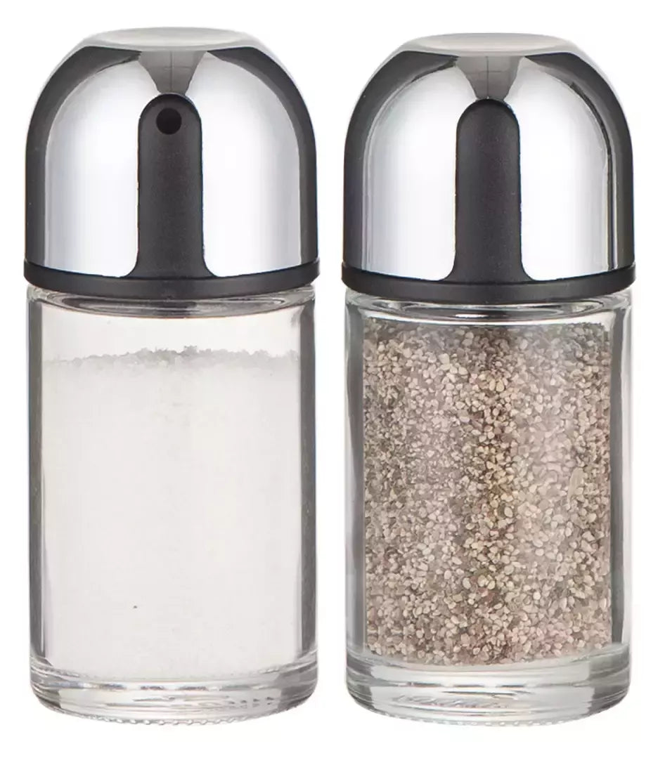Kinghoff druskos ir pipirų indelių rinkinys metalas / stiklas KH-1644