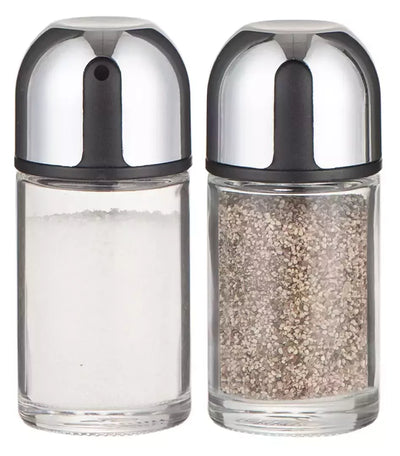 Kinghoff druskos ir pipirų indelių rinkinys metalas / stiklas KH-1644