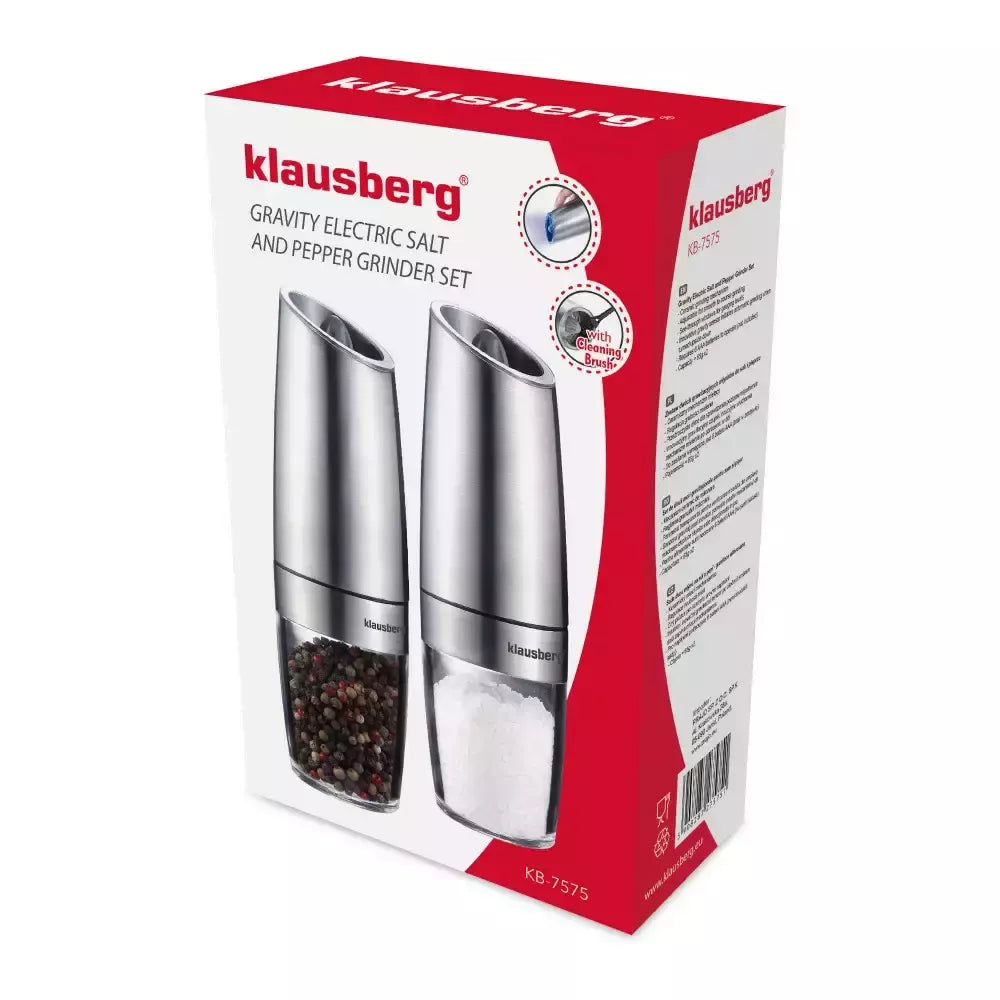Klausberg gravitaciniai druskos ir pipirų malūnėliai, elektriniai, rinkinys KB-7575