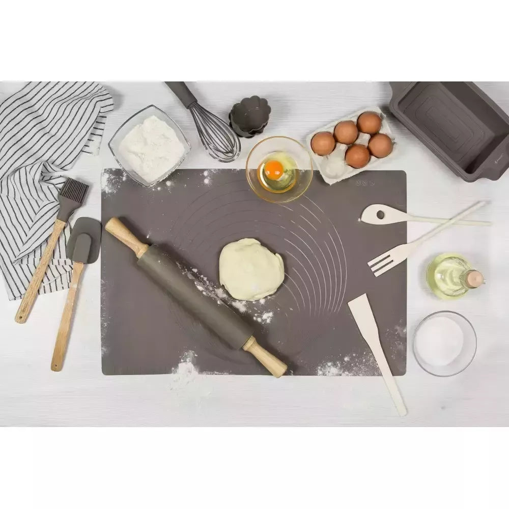 Klausberg silikoninis kepimo kilimėlis ir kočėlas, pilki KB-7597