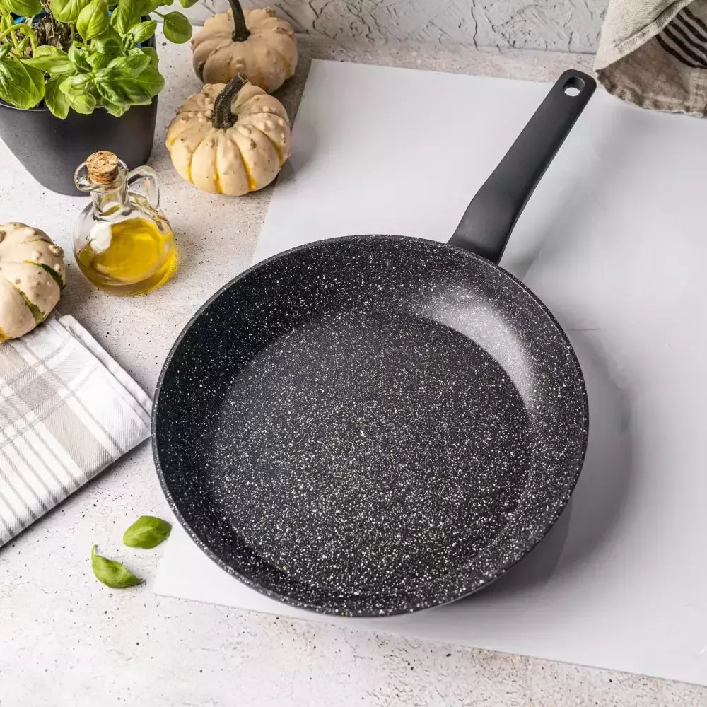 Aliumininė keptuvė su marmurine danga, Ø28 cm, juoda KB-7665