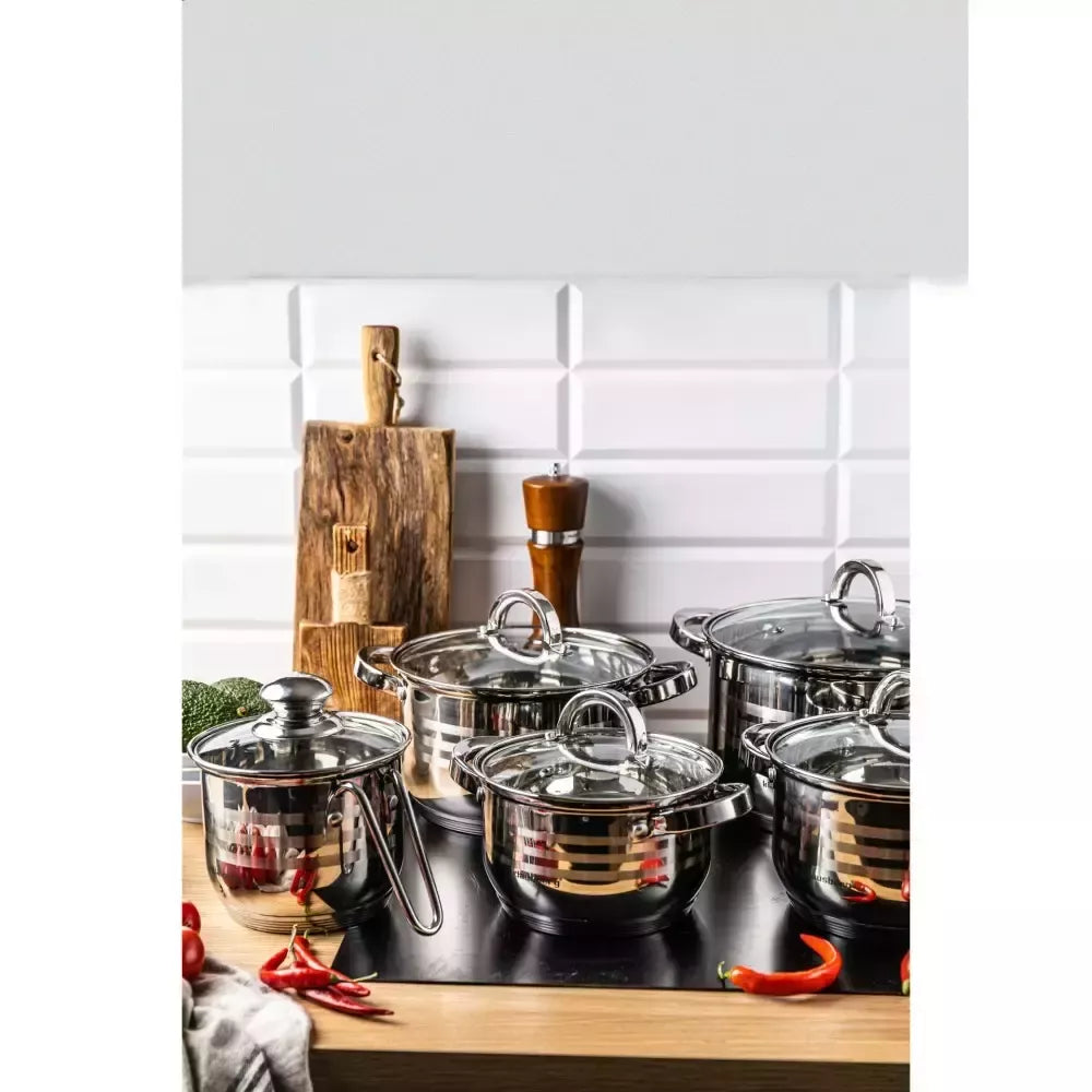 Klausberg plieninių puodų rinkinys Ø14 / 16 / 18 / 20 / 24 cm KB-7696