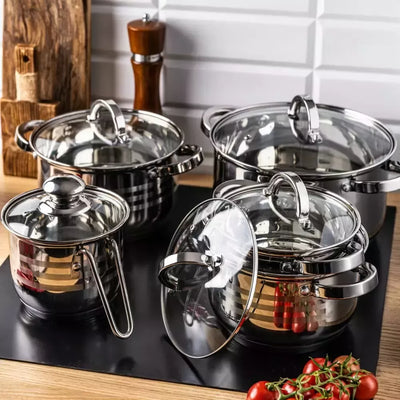 Klausberg plieninių puodų rinkinys Ø14 / 16 / 18 / 20 / 24 cm KB-7696