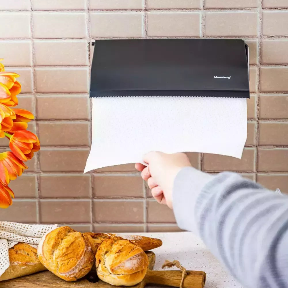 Klausberg sieninis popierinių rankšluosčių laikiklis, juodas KB-7714