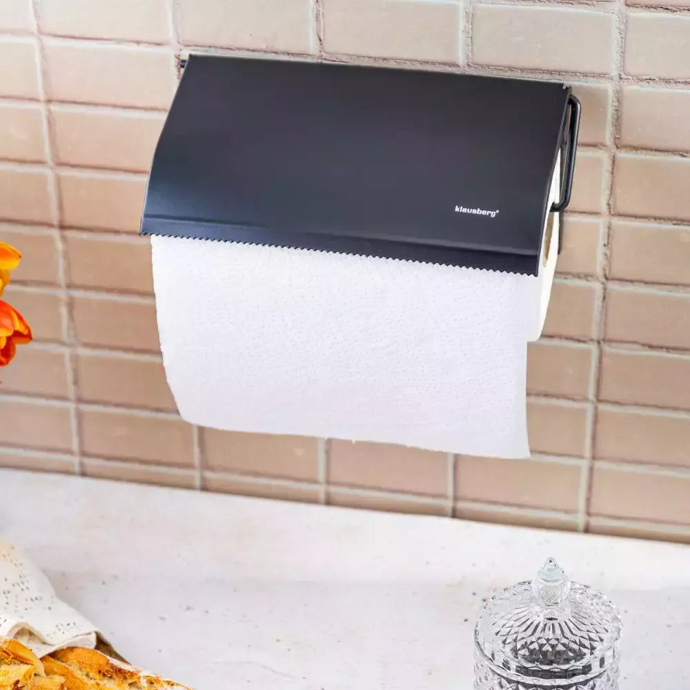 Klausberg sieninis popierinių rankšluosčių laikiklis, juodas KB-7714