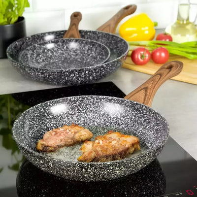 Aliumininė keptuvė su marmurine–keramine danga, Ø24 cm, pilka KH-1028