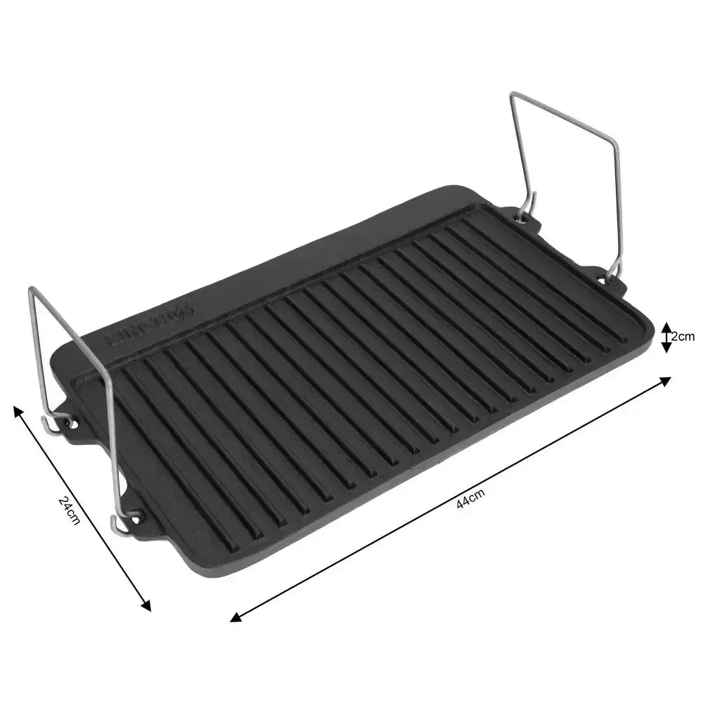 Kinghoff ketaus grilio plokštė dvipusė 44 × 24 × 2 cm KH-1262