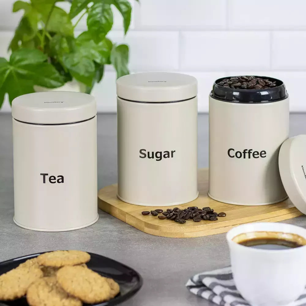 Klausberg birių produktų dėžučių rinkinys, 3 vnt., smėlio spalvos KB-7452