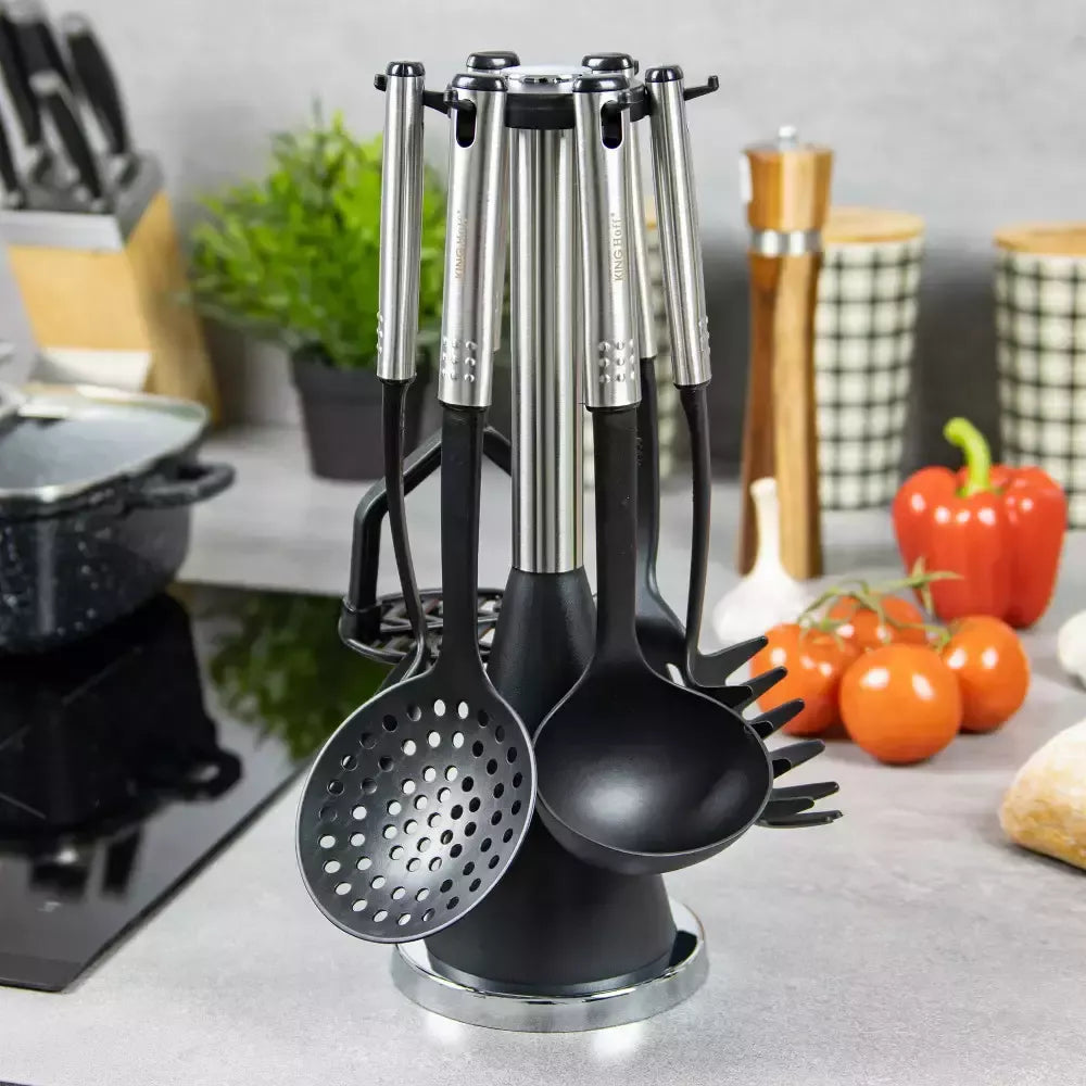 KINGHoff virtuvinių įrankių rinkinys, 7 dalių, nailonas–nerūdijantis plienas KH-1569